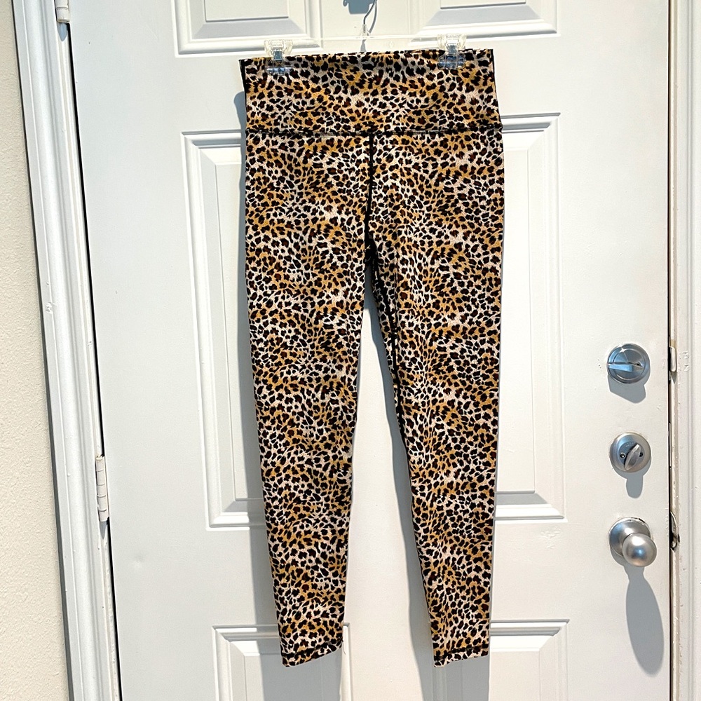 Gianni Bini Leopard Animal Print Performance Sleek High Rise Leggings Size XL